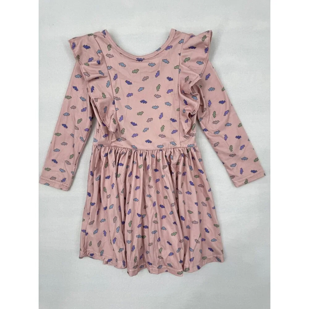 DotDotSmile Girls Dress Size 2T Ruffle Long Sleeves Halloween Bats New with Tags - Picture 4 of 5